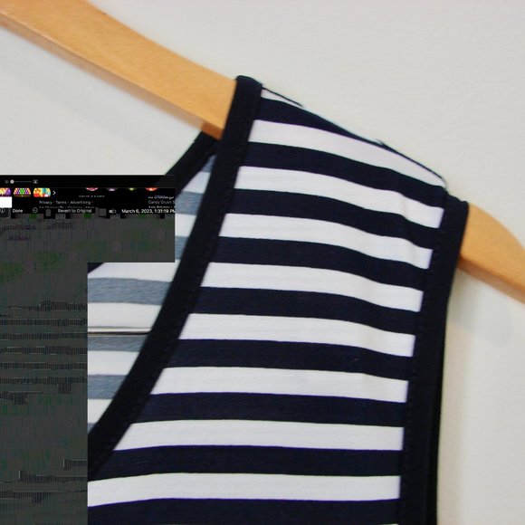 Maxi Dress Nautical Cruise Blue White Stripe Tall Sleeveless by Spanner Medium - Picture 4 of 16